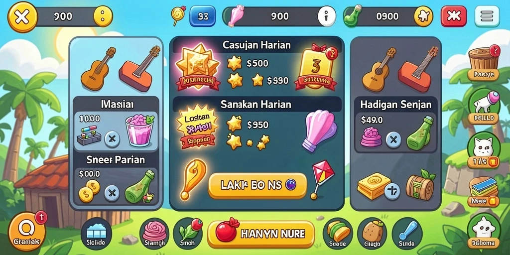 Setiap level menawarkan tantangan unik.