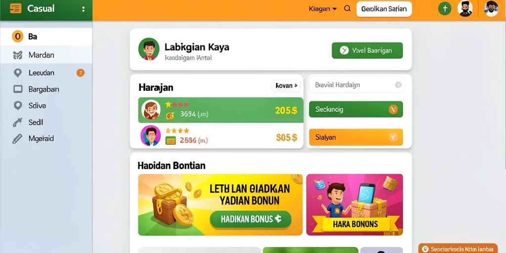 Level permainan yang penuh tantangan dan seru.